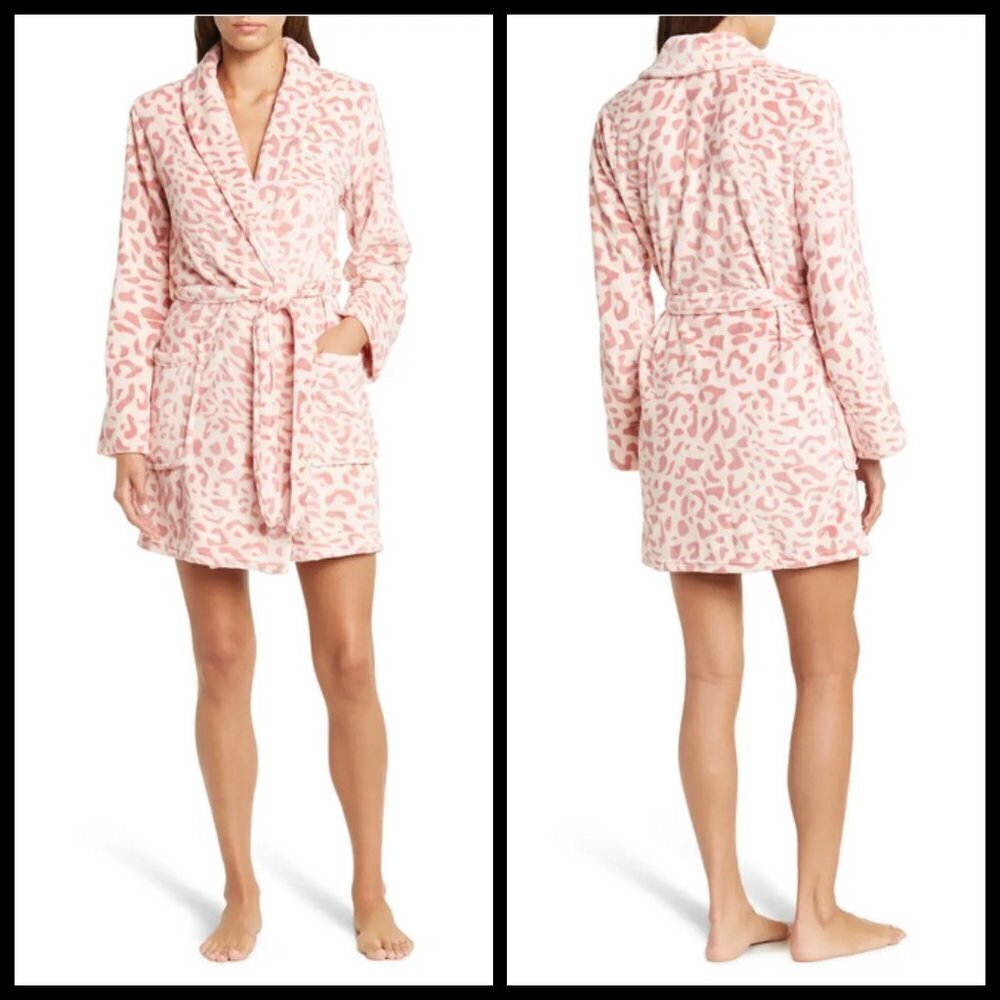 💕PJ SALVAGE💕 Robe ~ Blush Pink Animal Print Large L NWL